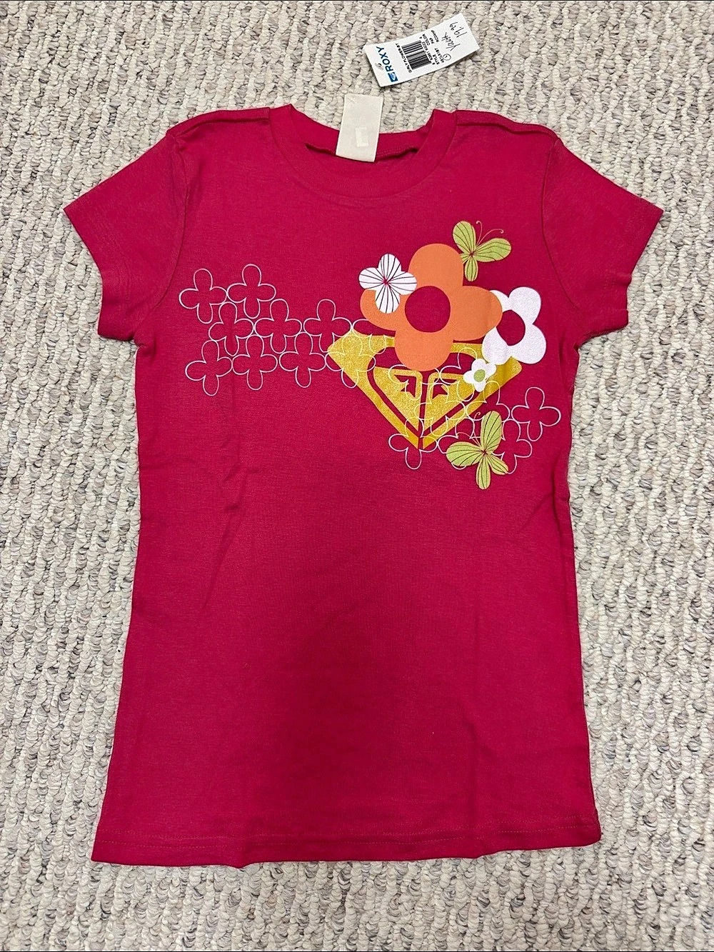 Roxy Floral Graphic Tee Size Large NWT